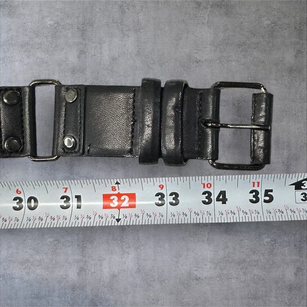 Vintage Genuine‎ Leather Black Belt Minimalist Classic USA Made 36